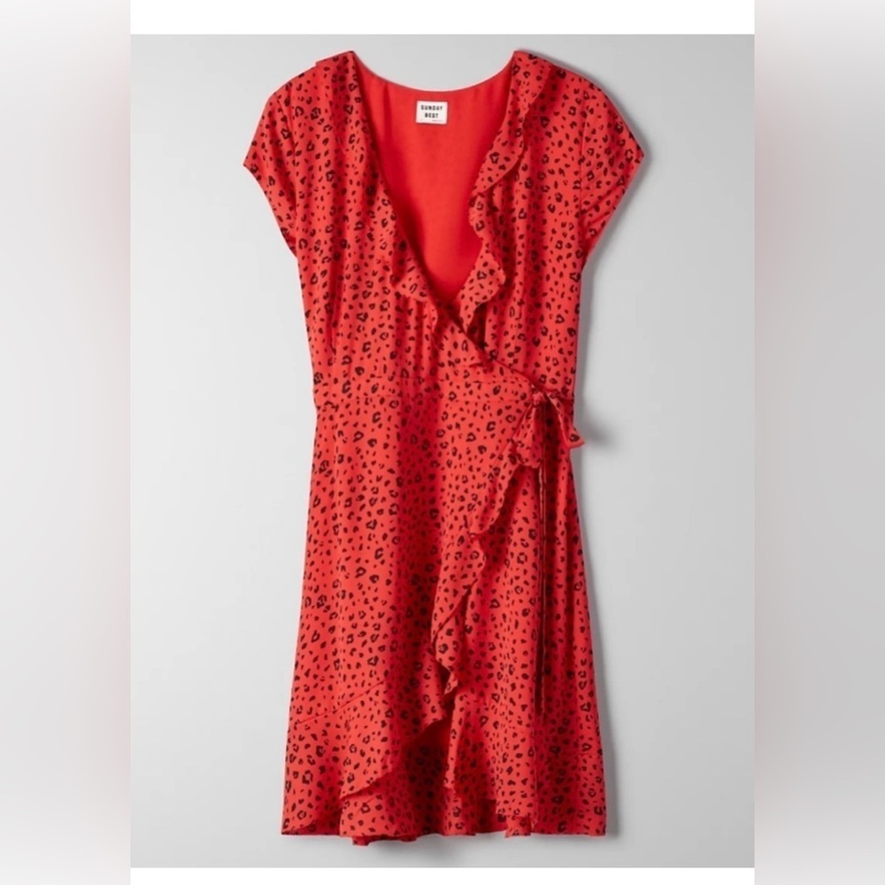 Aritzia Sunday Best Savoy Riffle Wrap Dress